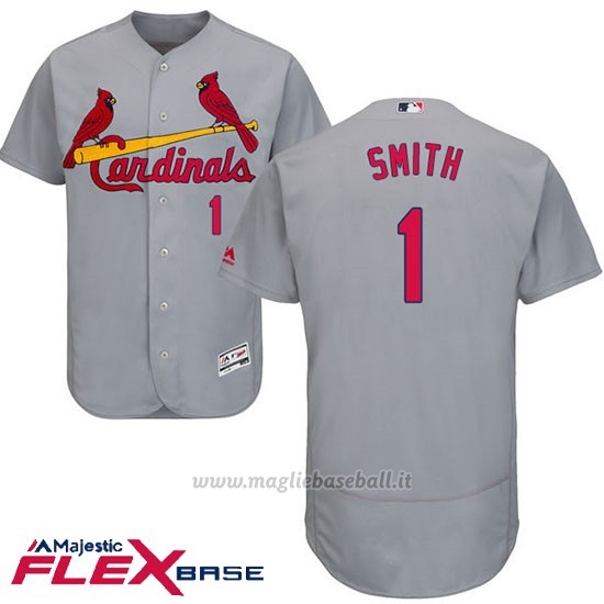 Maglia Baseball Uomo St. Louis Cardinals Ozzie Smith Grigio Flex Base Autentico Collezione